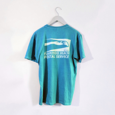 Flamingo Beach Postal Service Tee in Lagoon fabric