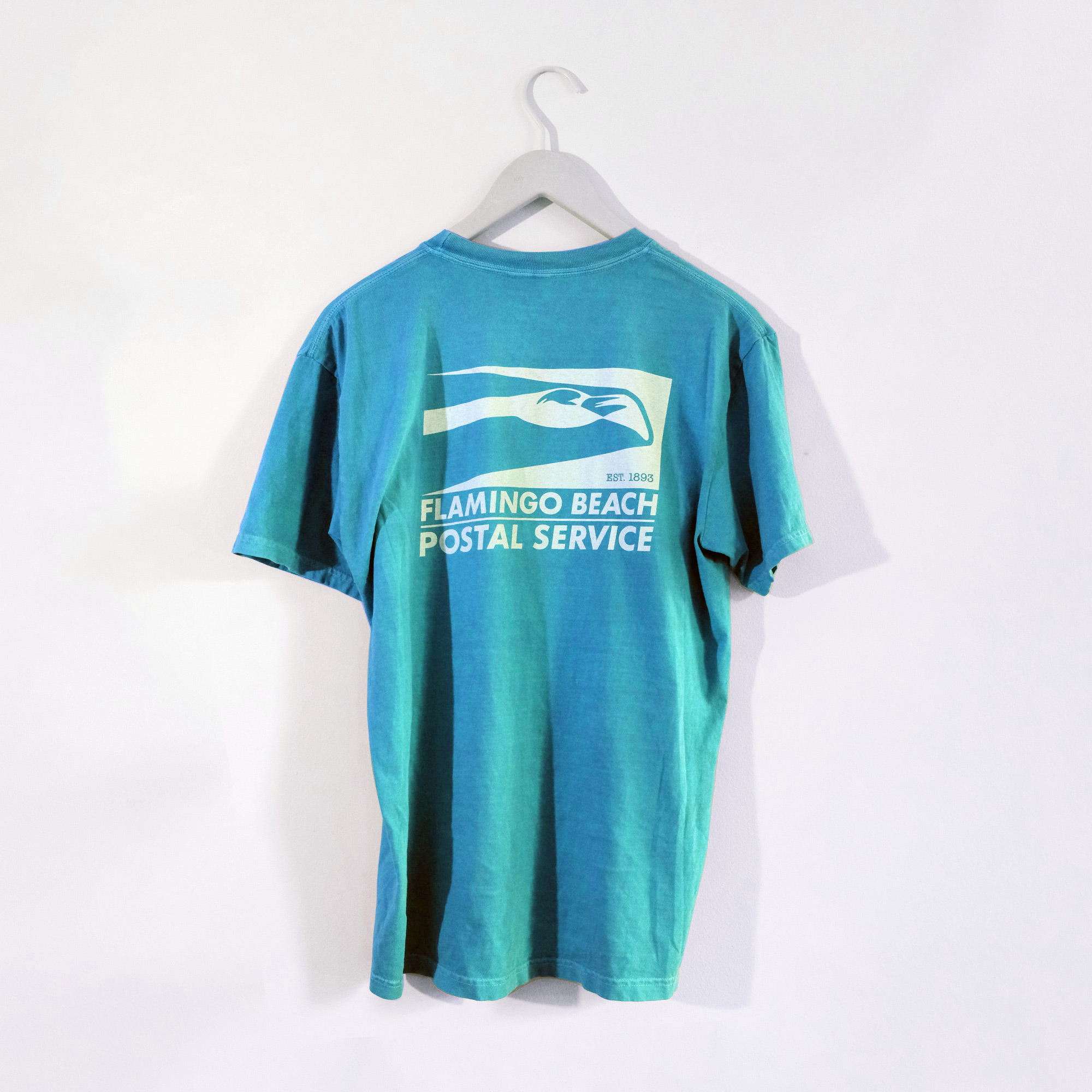 Flamingo Beach Postal Service Tee in Lagoon fabric
