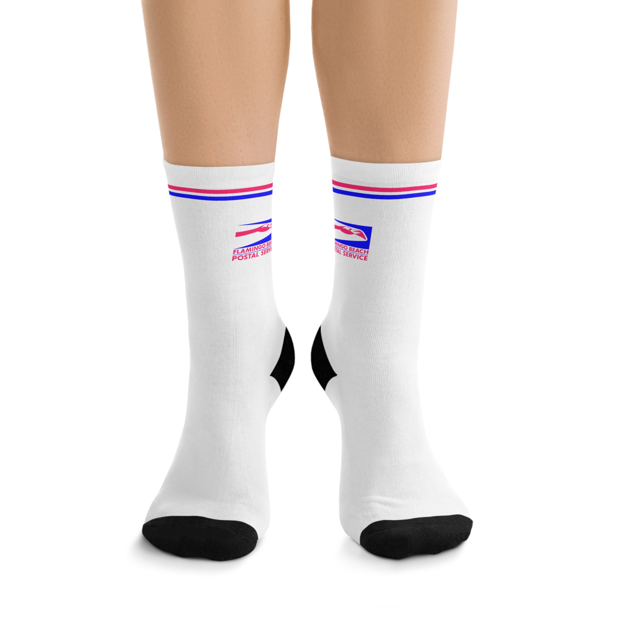 Official Flamingo Beach Postal Service Crew Socks