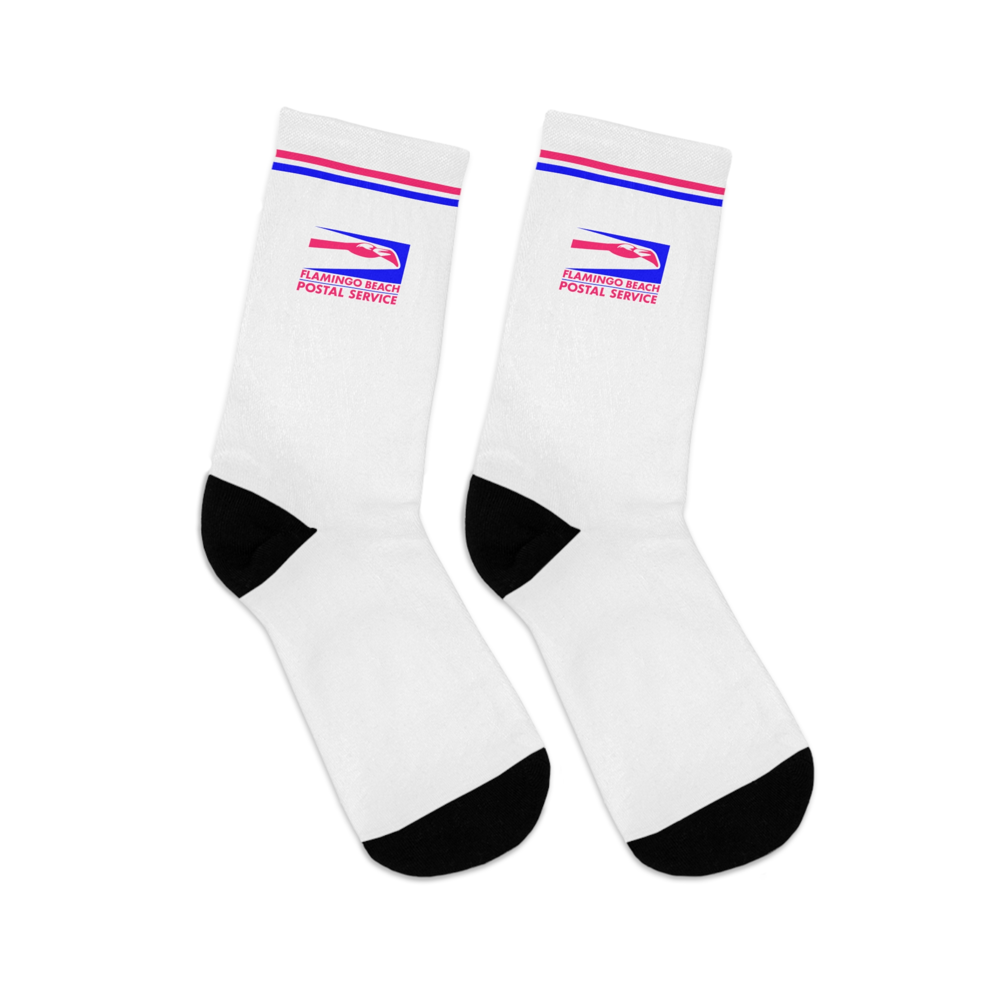 Official Flamingo Beach Postal Service Crew Socks